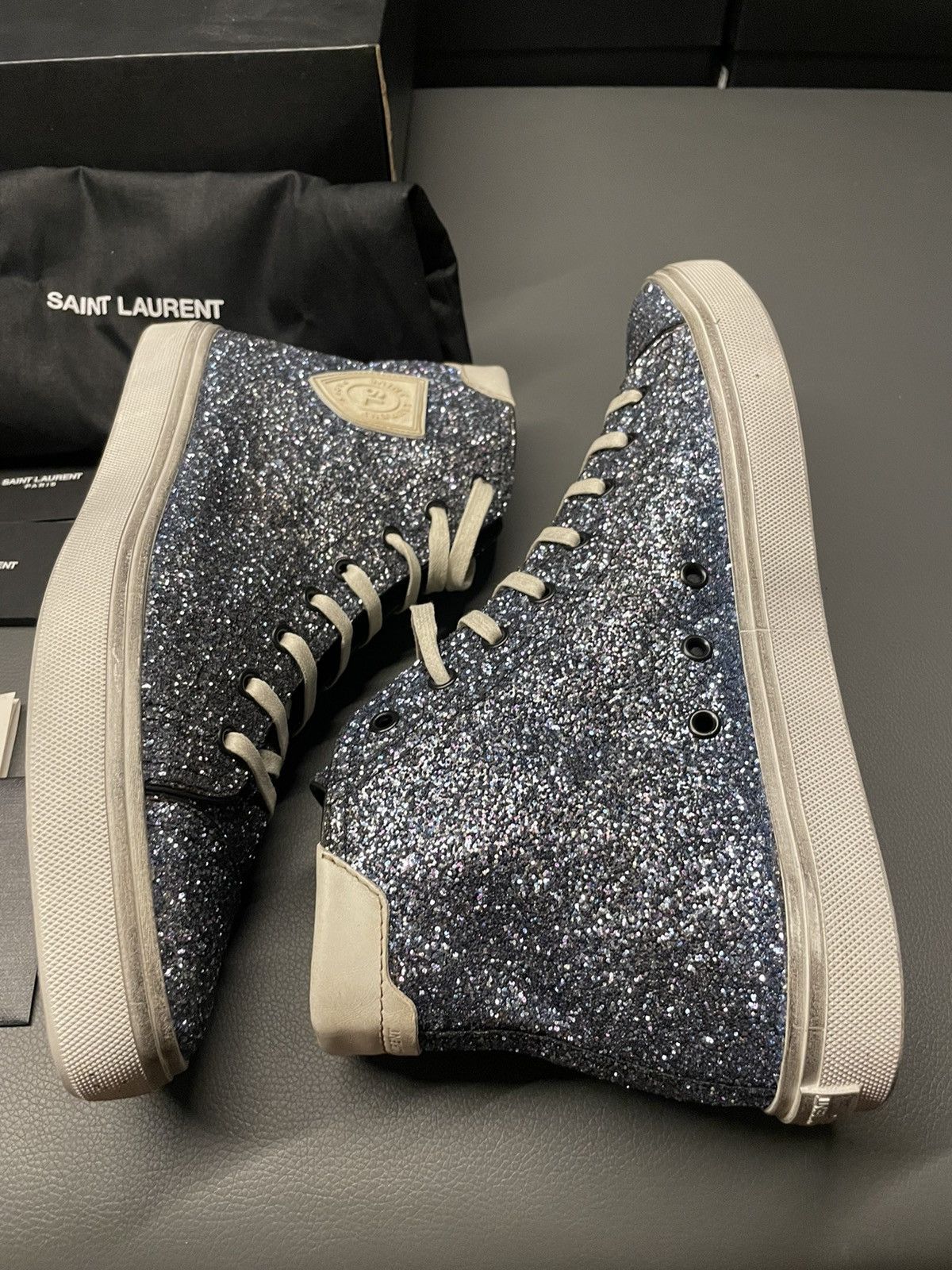 Saint Laurent Paris Brand NEW Runway Saint Laurent Glitter Sneakers Size US 11 / EU 44 - 19 Thumbnail