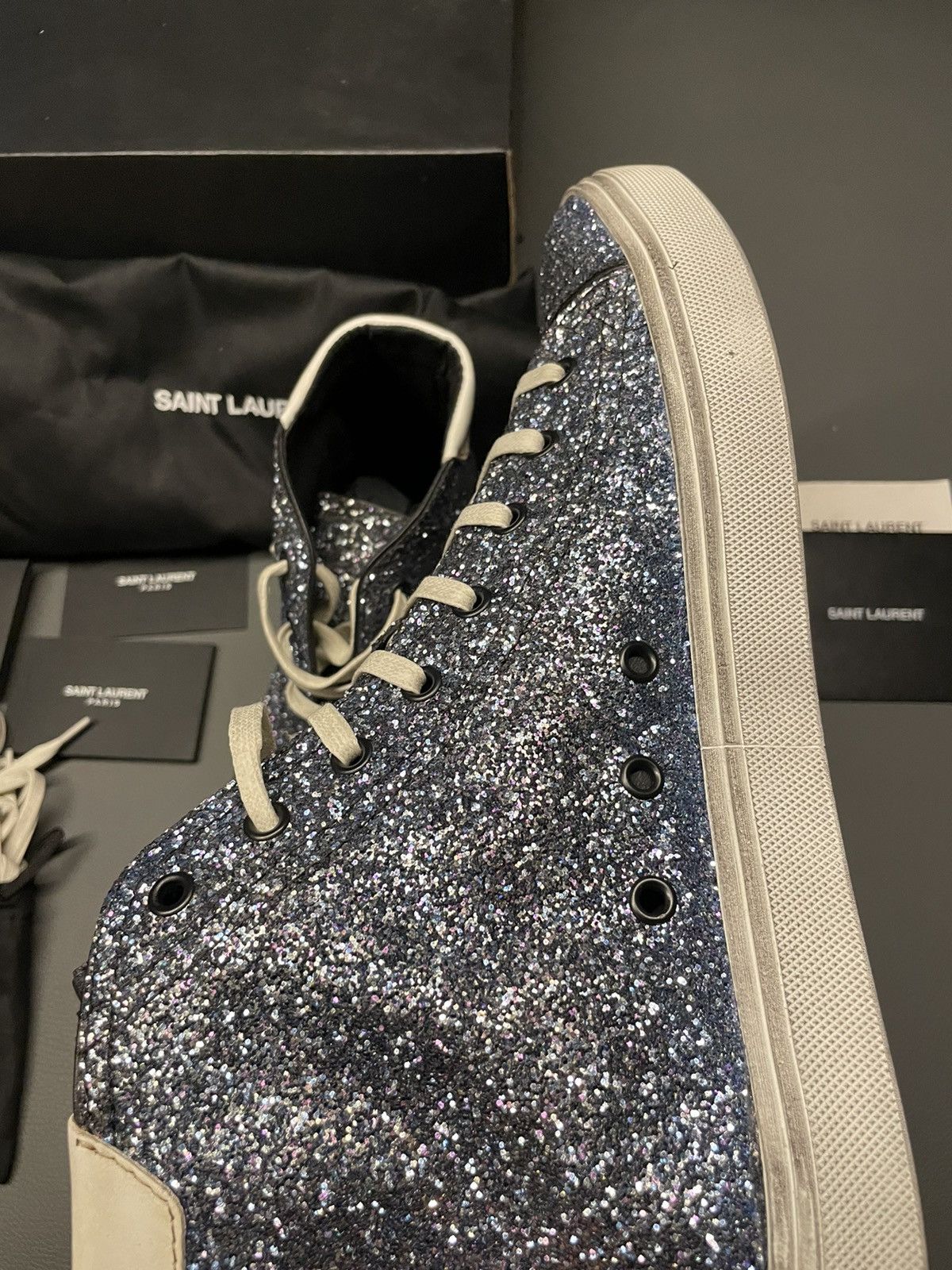 Saint Laurent Paris Brand NEW Runway Saint Laurent Glitter Sneakers Size US 11 / EU 44 - 20 Thumbnail