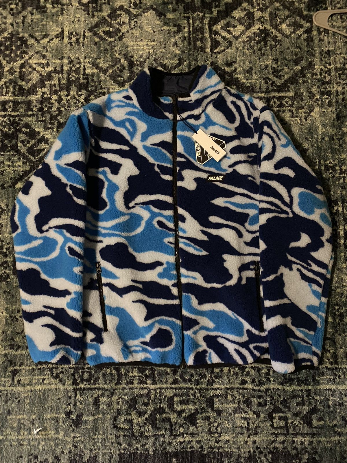 Palace Palace Mirage Reversible Fleece Jacket Blue | Grailed