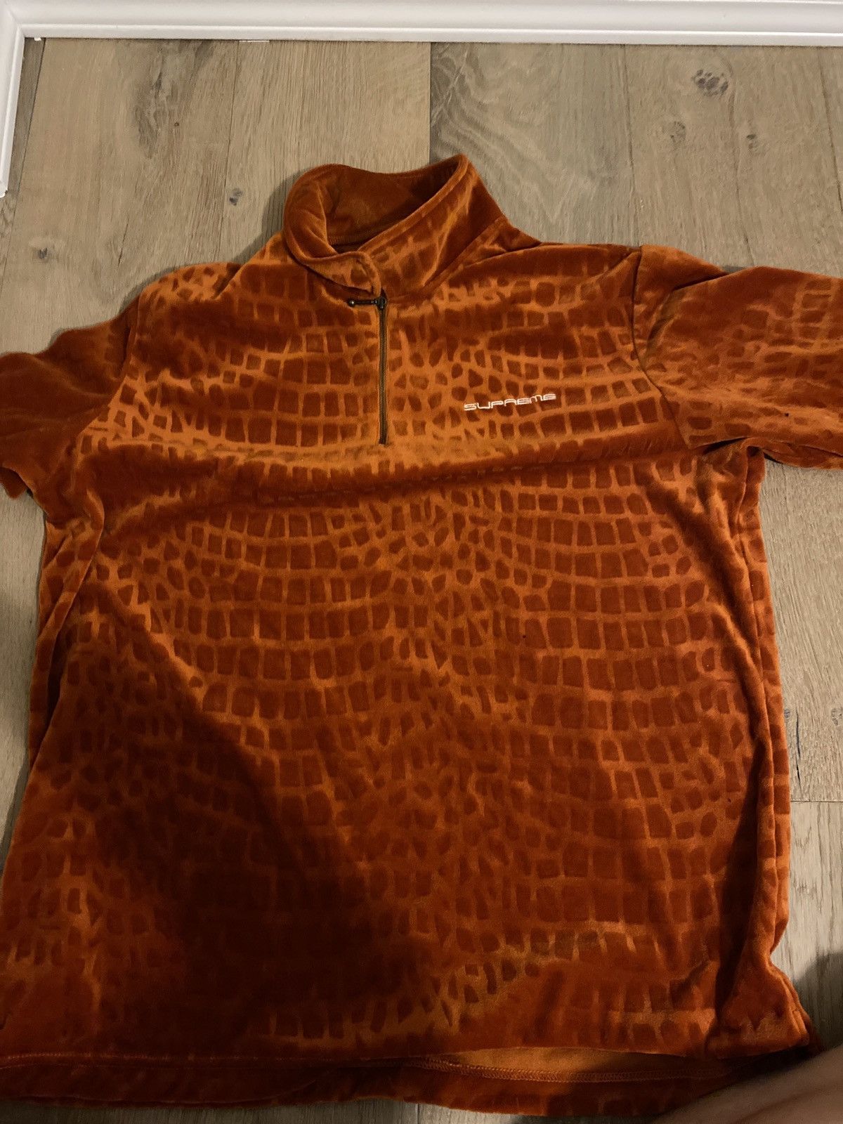Supreme Croc Velour Zip Polo Size US XL / EU 56 / 4 - 1 Thumbnail