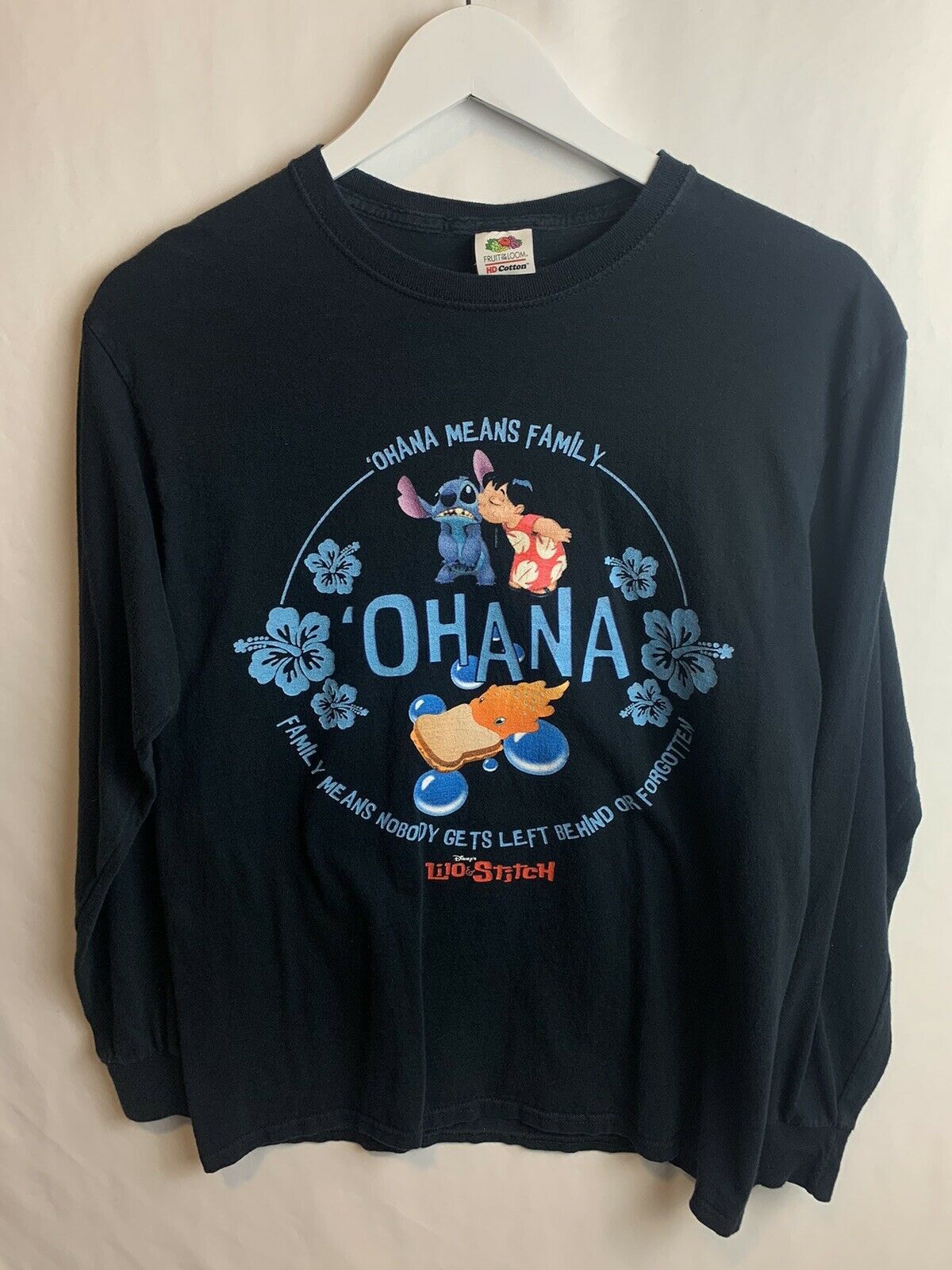 Disney’s Ohana Family Black Longsleeve T-Shirt Size Medium