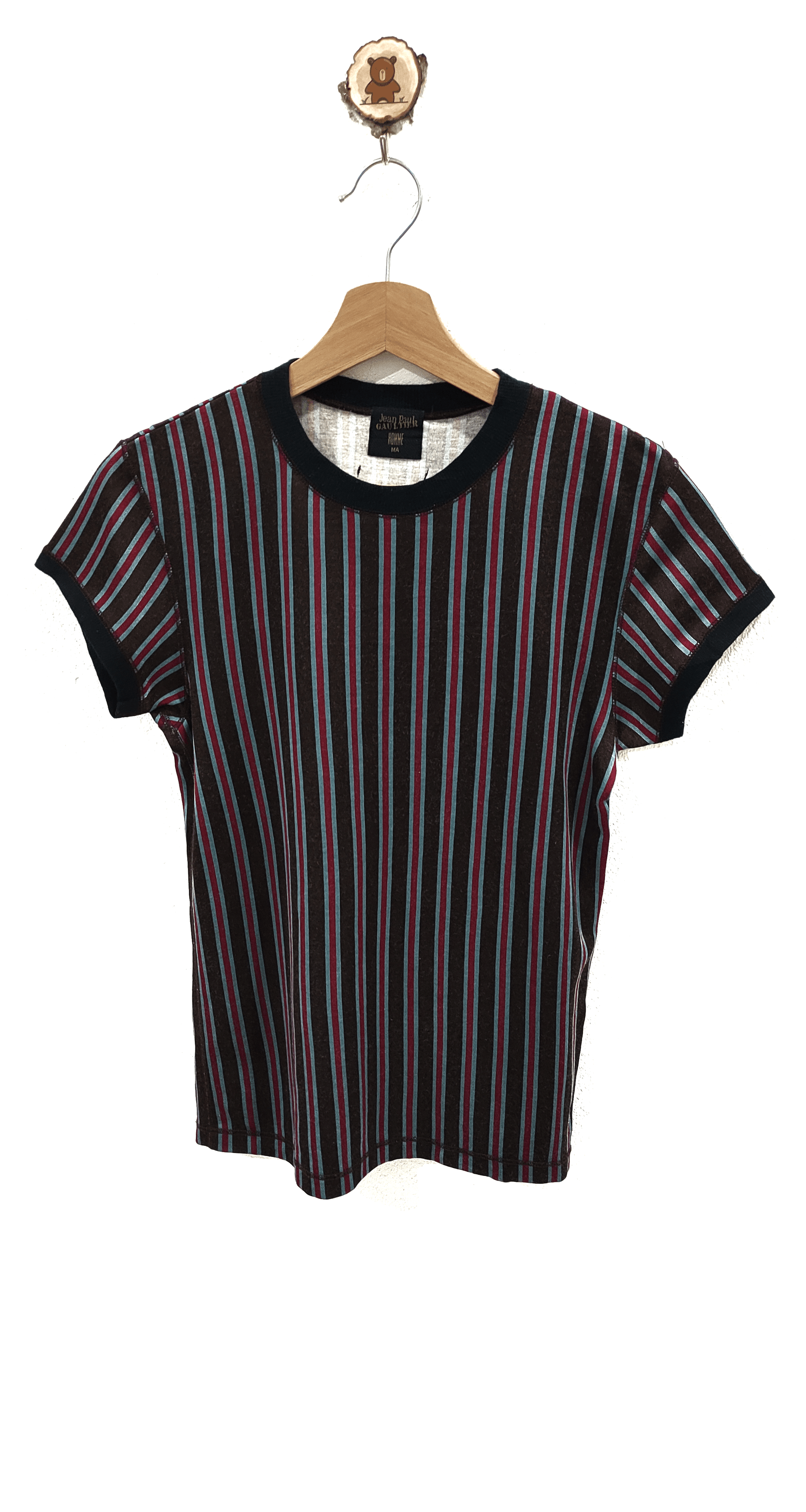 j*a様 jean paul gaultier Homme \"stripe ja Jean Paul GAULTIER HOMME Marine Striped T-shirt Size 48(K