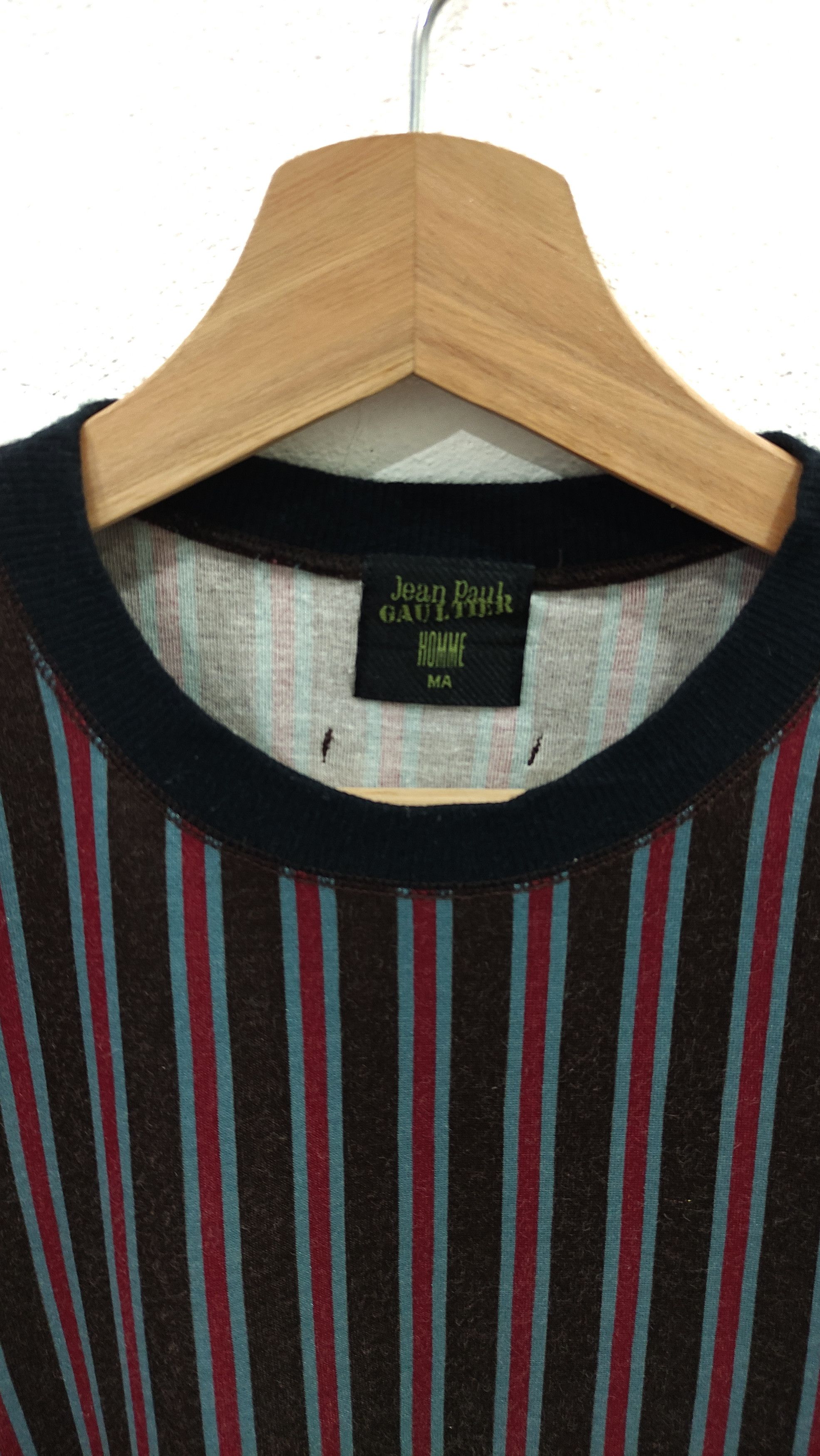j*a様 jean paul gaultier Homme \"stripe ja Jean Paul GAULTIER HOMME Marine Striped T-shirt Size 48(K