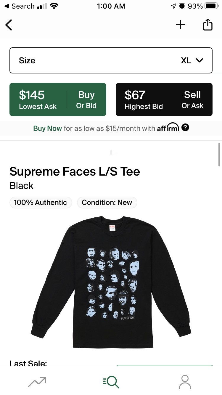 Supreme シュプリーム Faces L/S Tee AW 19 FW 19 WEEK 1 Supreme Faces L/S Tee Black Men's - FW19 - US