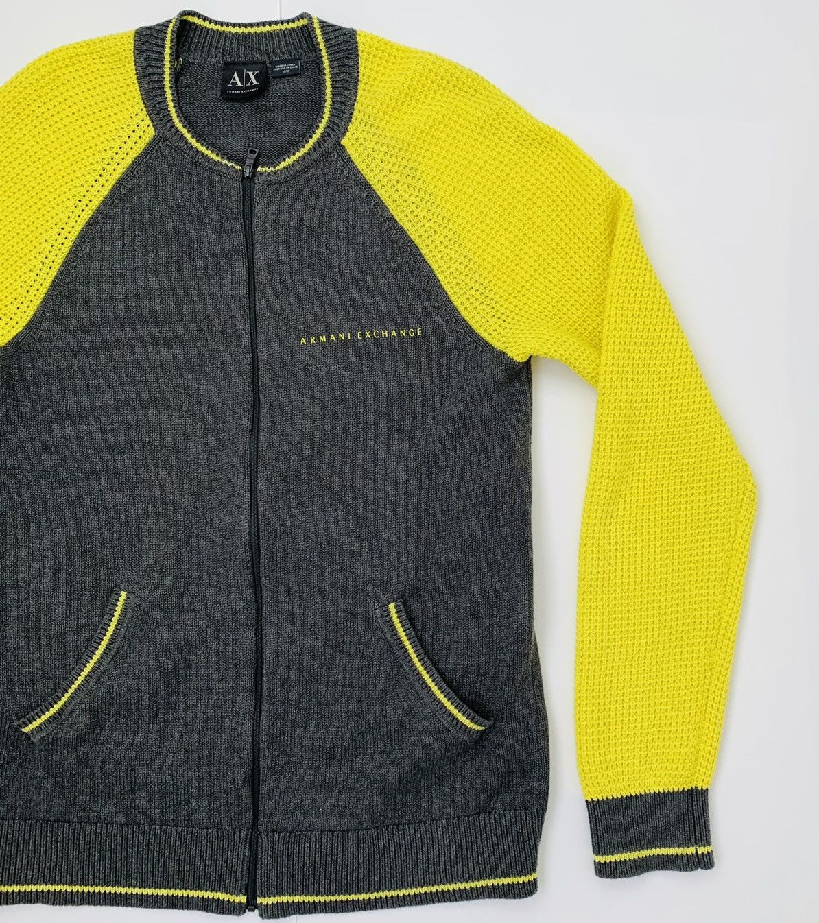 Armani Exchange Sweater Zip Cardigan Pullover Luxury Size M