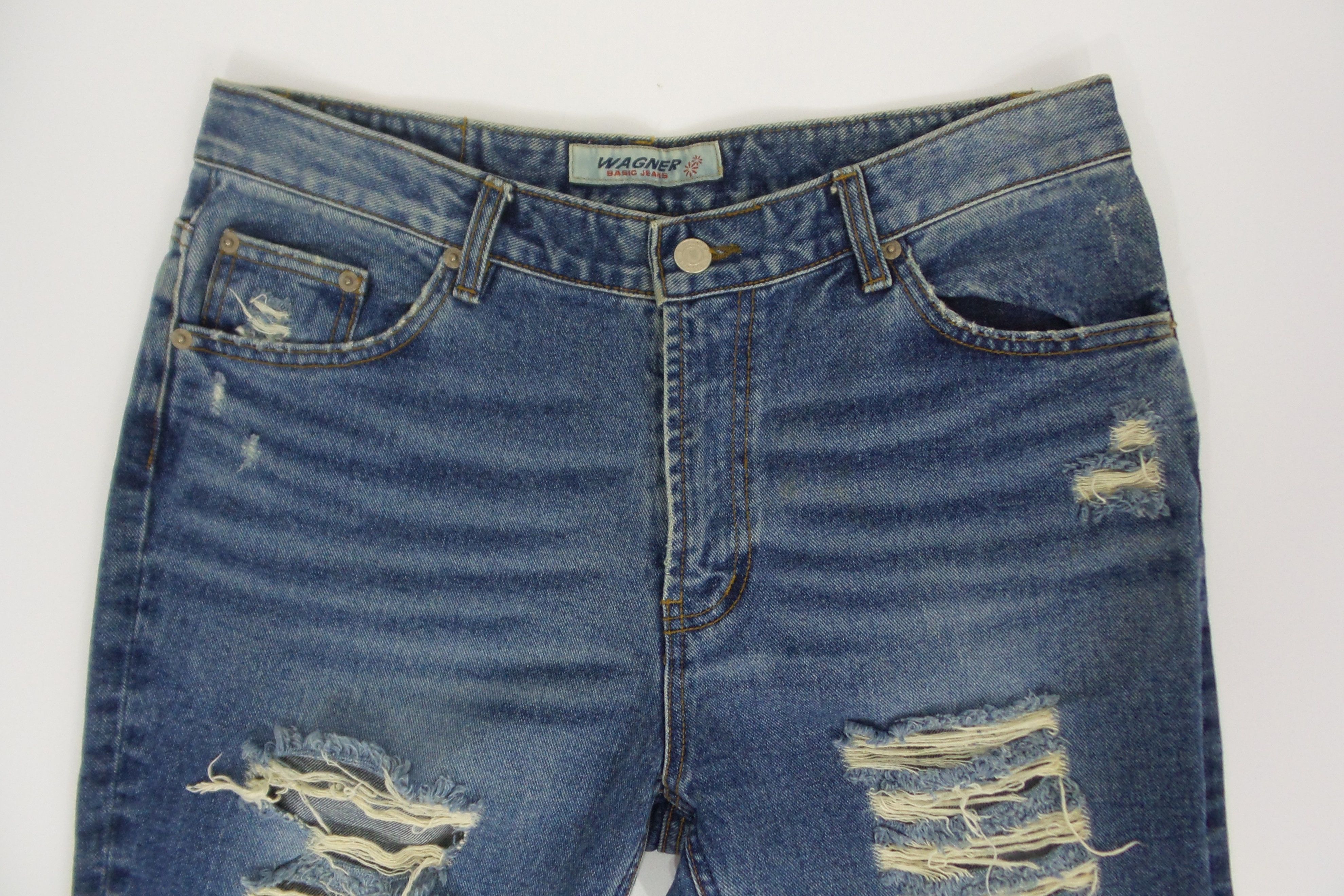 Other Wagner Ripped Blue Jeans W32xL43.5 Size US 32 / EU 48 - 2 Thumbnail