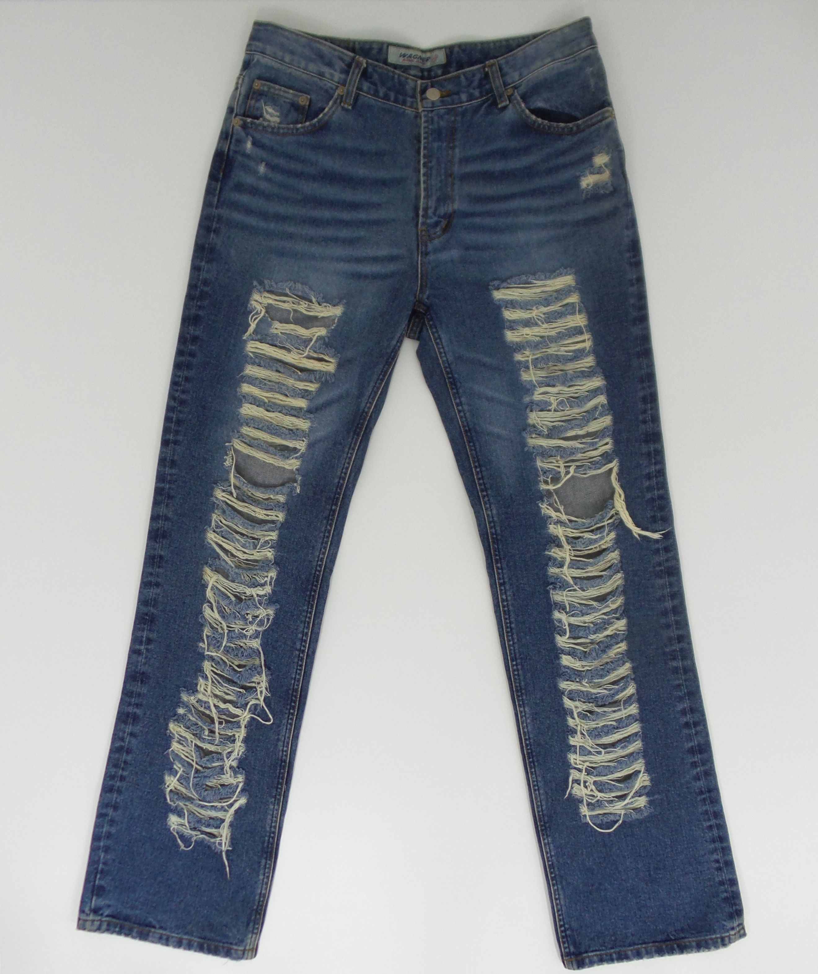 Other Wagner Ripped Blue Jeans W32xL43.5 Size US 32 / EU 48 - 1 Thumbnail