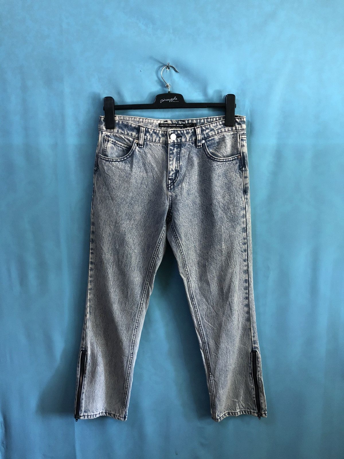 Volcom stone washed zip leg crop #A1 Size US 30 / EU 46 - 1 Thumbnail