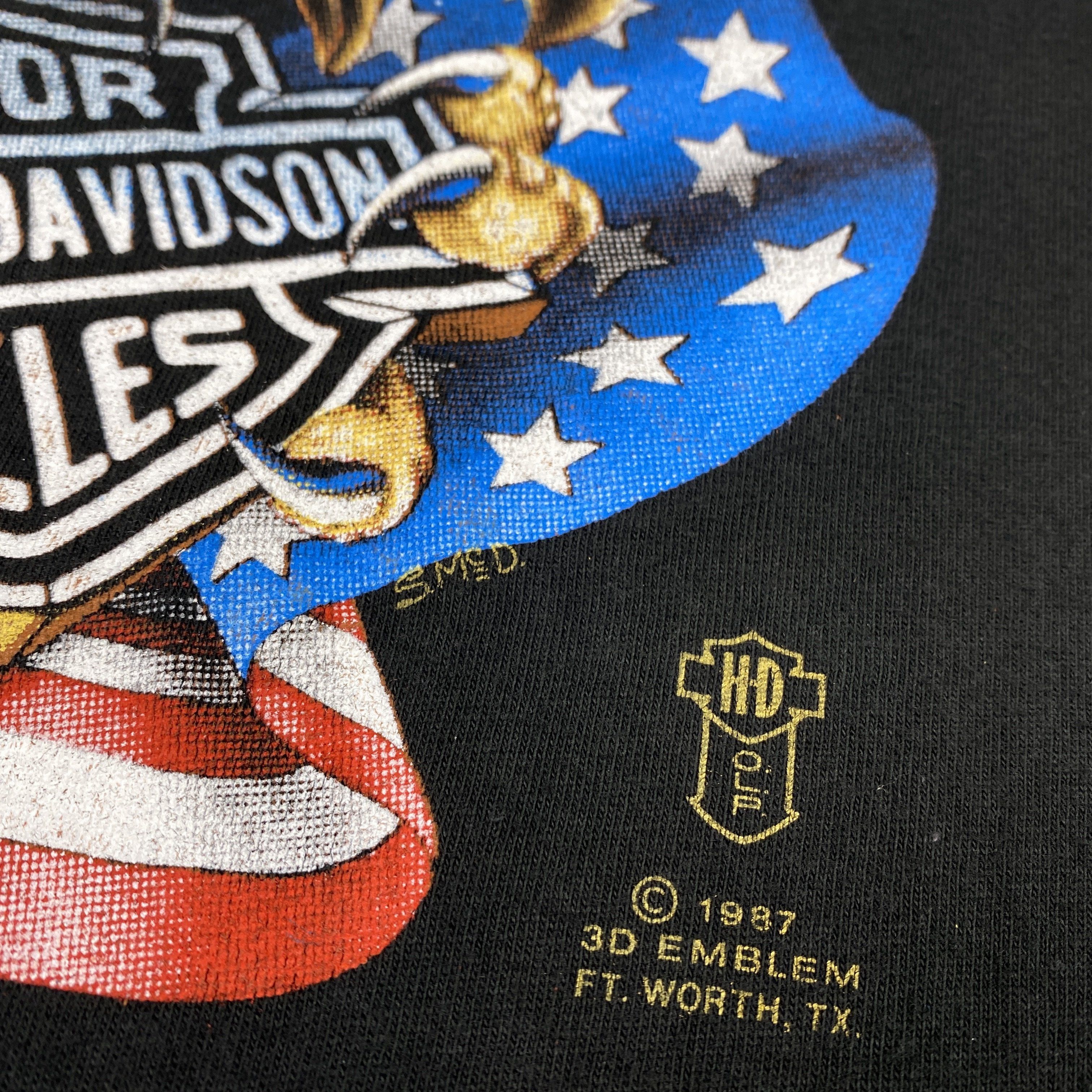 Harley Davidson Vintage 1987 Harley Davidson ‘3D Emblem Eagle’ T Shirt Size US L / EU 52-54 / 3 - 4 Thumbnail