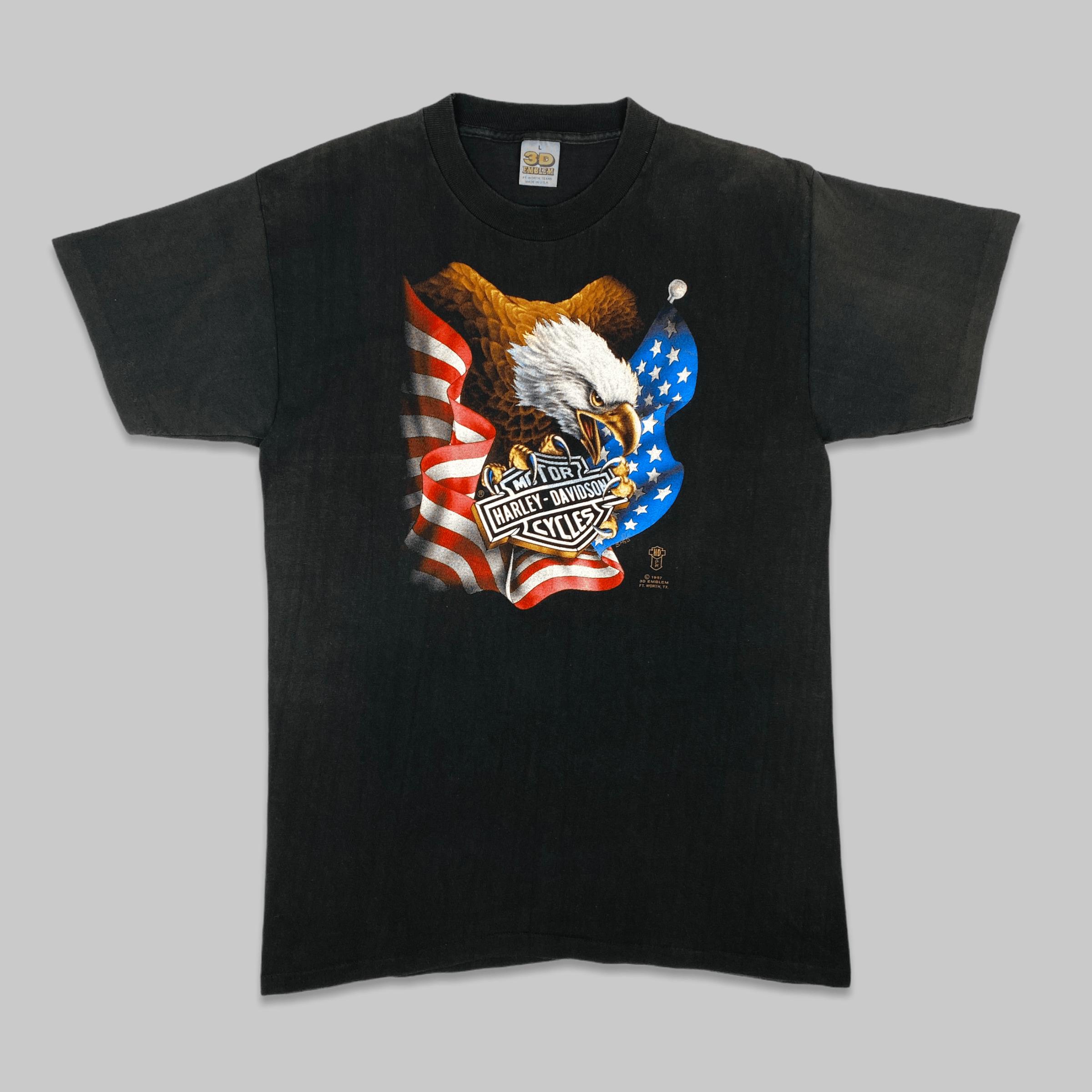Harley Davidson Vintage 1987 Harley Davidson ‘3D Emblem Eagle’ T Shirt Size US L / EU 52-54 / 3 - 1 Thumbnail