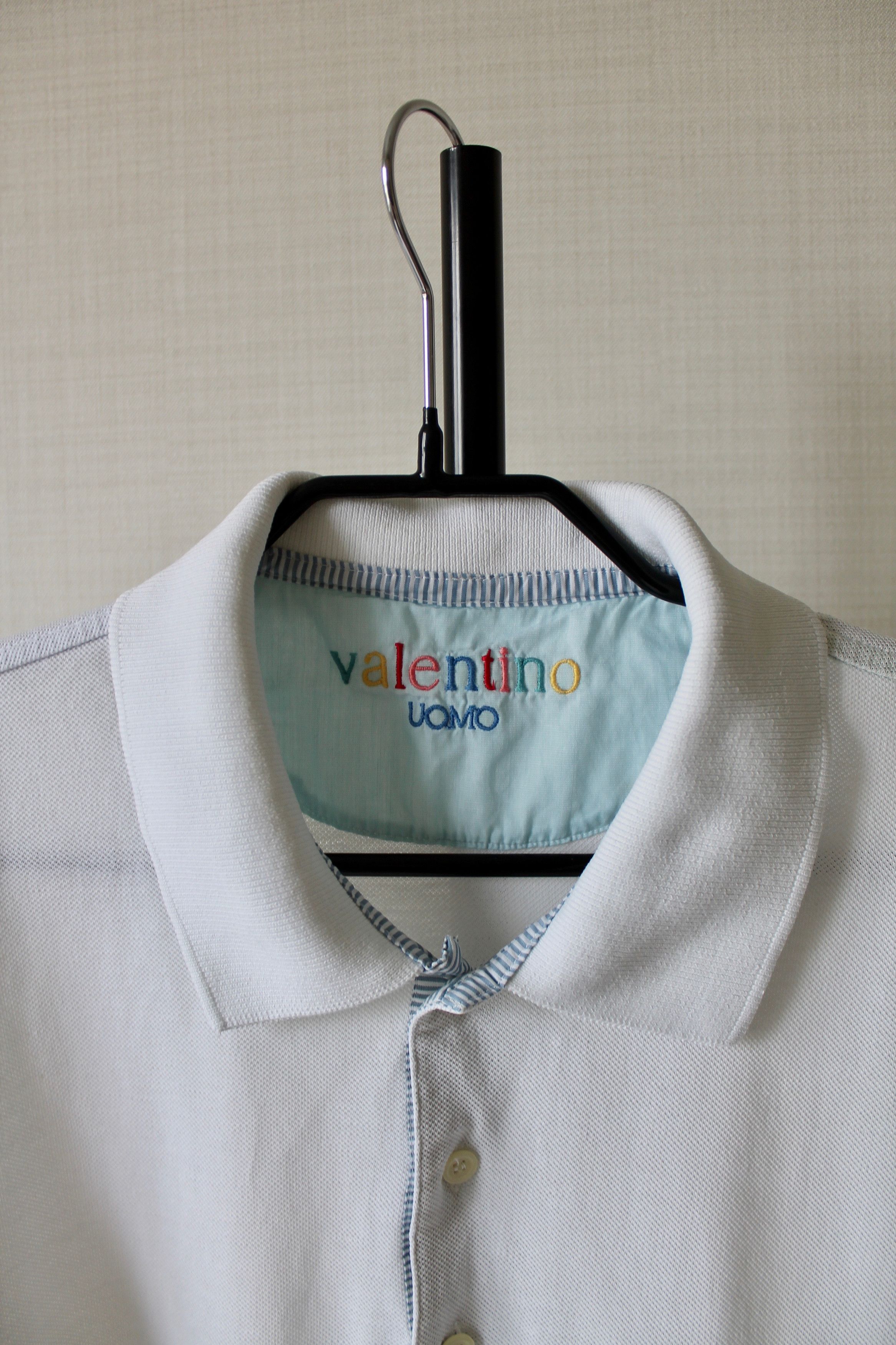 Valentino VALENTINO Uomo Vintage Polo Shirt XL White Cotton Size US XL / EU 56 / 4 - 4 Thumbnail