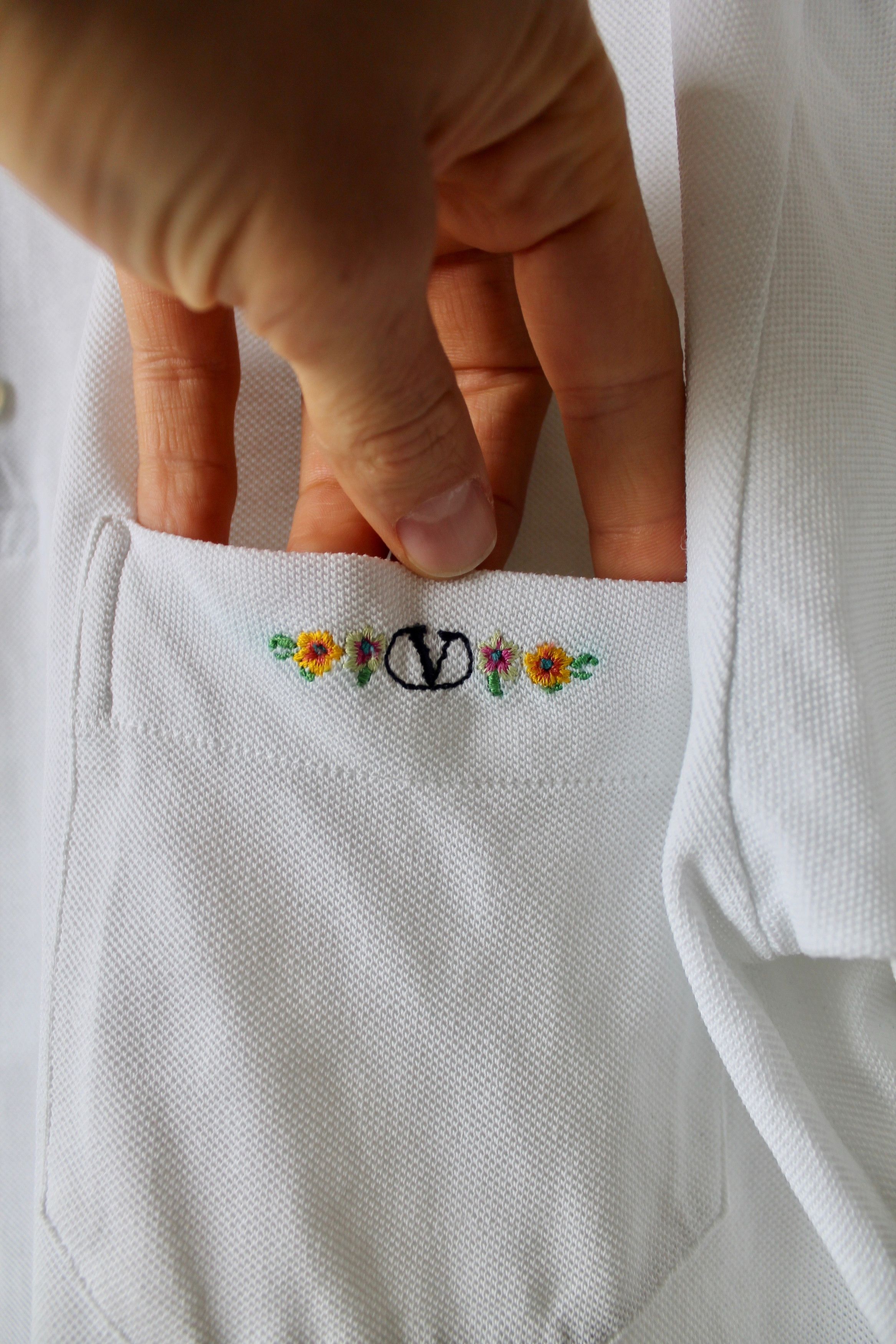 Valentino VALENTINO Uomo Vintage Polo Shirt XL White Cotton Size US XL / EU 56 / 4 - 5 Thumbnail