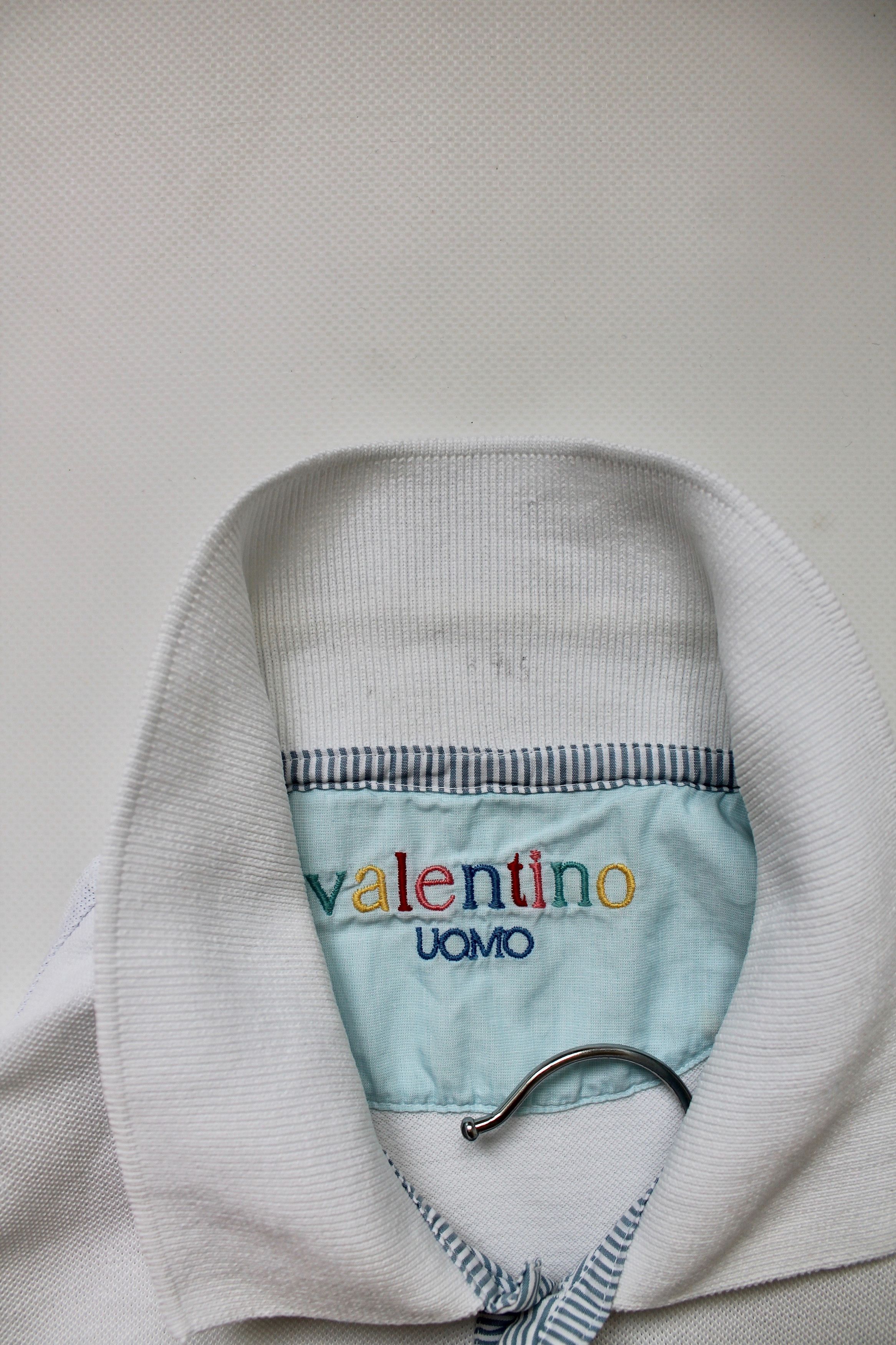 Valentino VALENTINO Uomo Vintage Polo Shirt XL White Cotton Size US XL / EU 56 / 4 - 7 Thumbnail