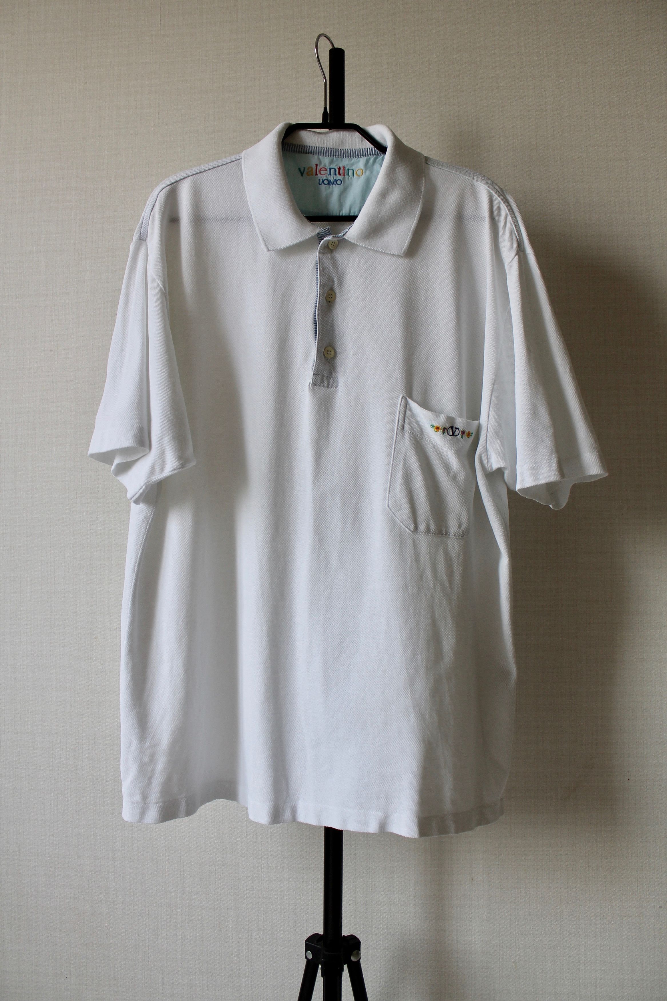 Valentino VALENTINO Uomo Vintage Polo Shirt XL White Cotton Size US XL / EU 56 / 4 - 3 Thumbnail