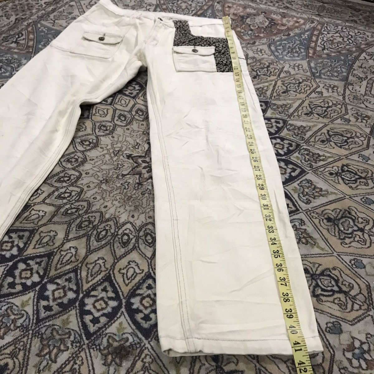 Karakuri Tamashii Japanese Brand INFINITY Denim Bush Pants Patchwork Yakuza Size US 32 / EU 48 - 18 Thumbnail