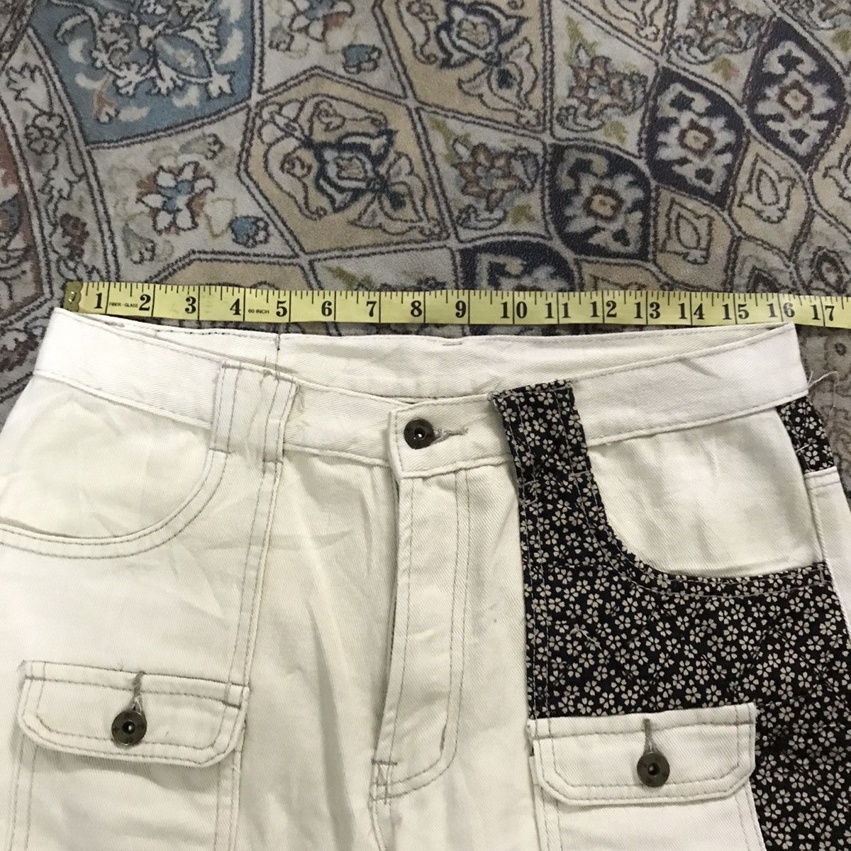Karakuri Tamashii Japanese Brand INFINITY Denim Bush Pants Patchwork Yakuza Size US 32 / EU 48 - 17 Thumbnail