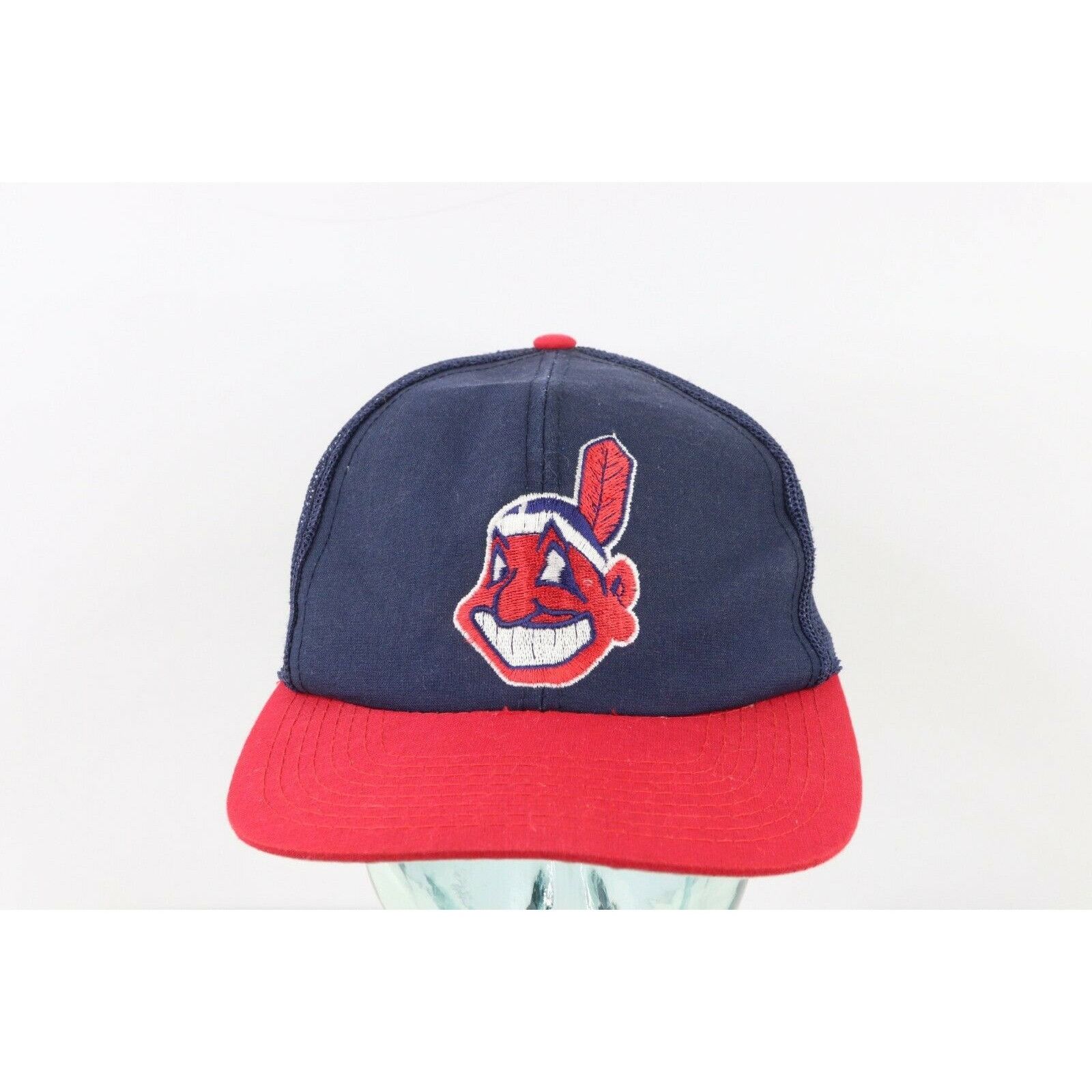 ⚾️VINTAGE THROWBACK CLEVELAND INDIANS CHIEF WAHOO BLUE TRUCKER