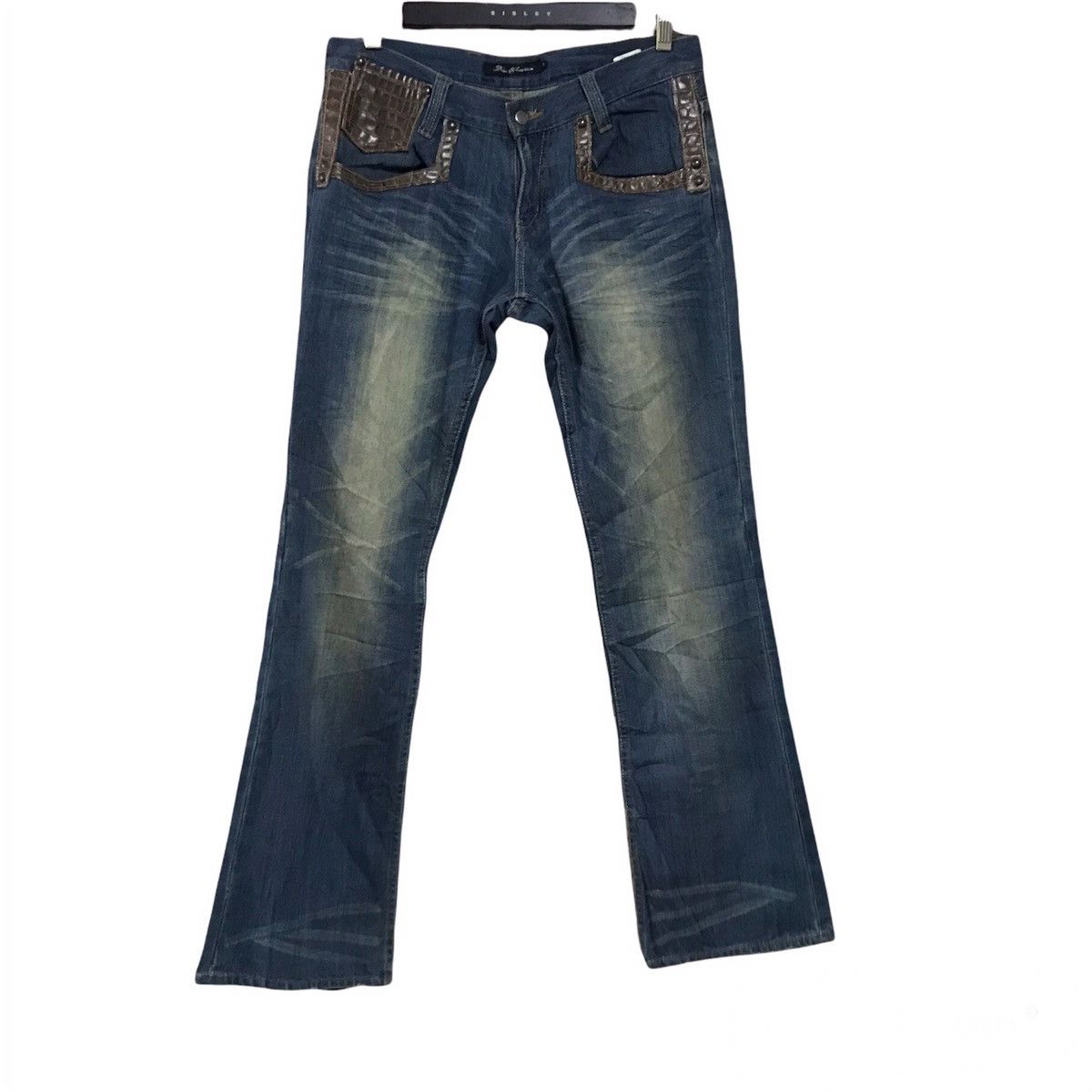 Japanese Brand Japanese Brand ROOT THREE Denim Flares Leather Pocket Size US 32 / EU 48 - 2 Thumbnail