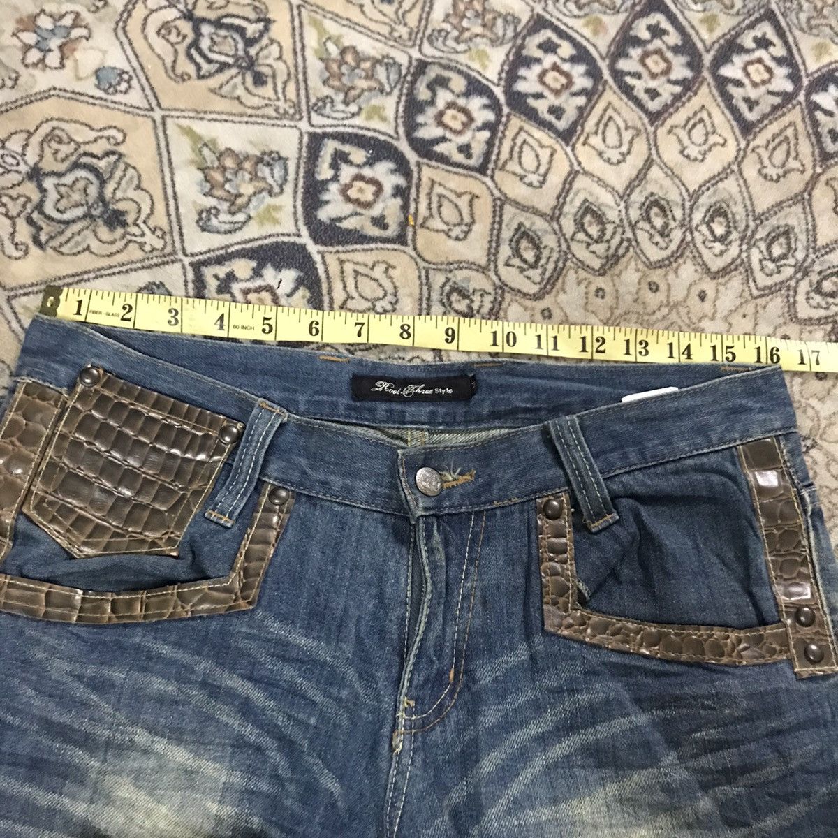 Japanese Brand Japanese Brand ROOT THREE Denim Flares Leather Pocket Size US 32 / EU 48 - 16 Thumbnail