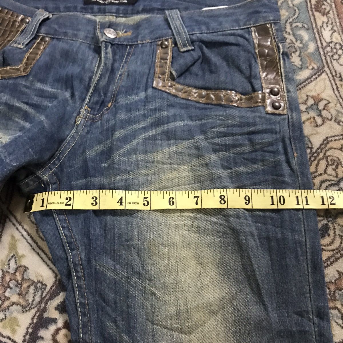 Japanese Brand Japanese Brand ROOT THREE Denim Flares Leather Pocket Size US 32 / EU 48 - 19 Thumbnail