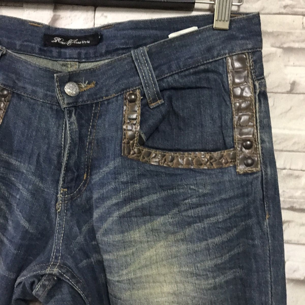 Japanese Brand Japanese Brand ROOT THREE Denim Flares Leather Pocket Size US 32 / EU 48 - 6 Thumbnail