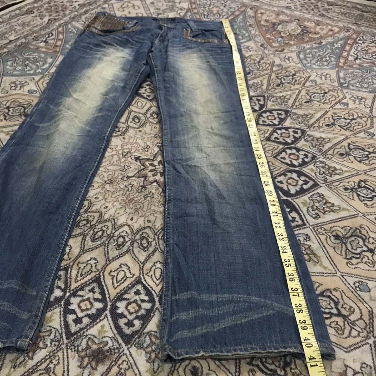 Japanese Brand Japanese Brand ROOT THREE Denim Flares Leather Pocket Size US 32 / EU 48 - 17 Thumbnail