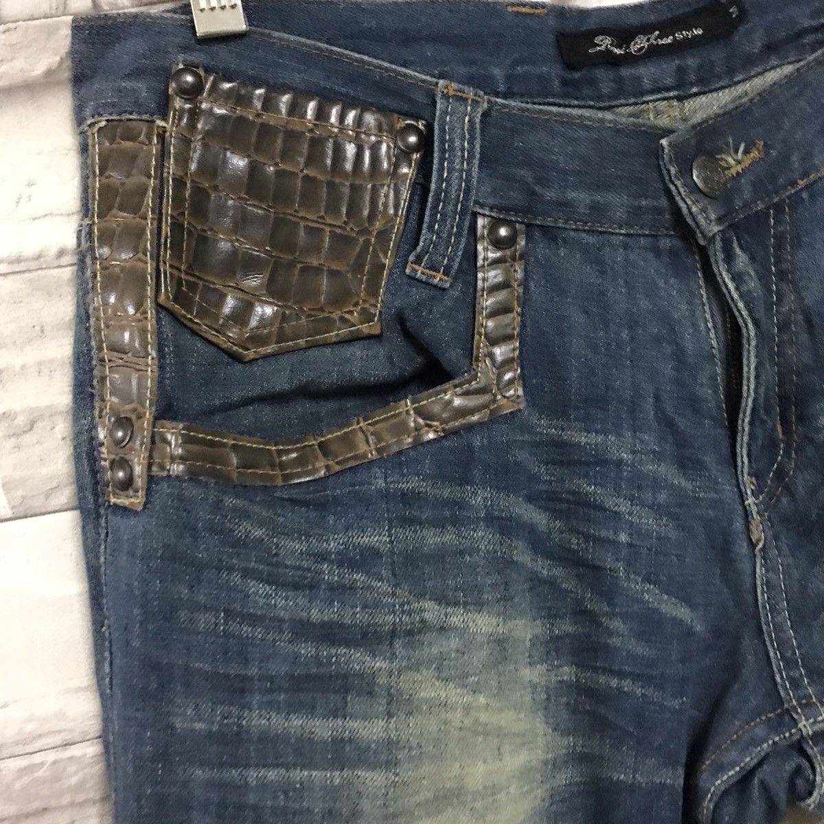 Japanese Brand Japanese Brand ROOT THREE Denim Flares Leather Pocket Size US 32 / EU 48 - 5 Thumbnail
