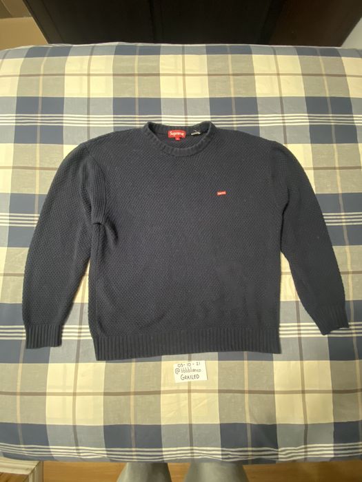 Supreme Supreme Textured Small Box Sweater - Navy | Grailed