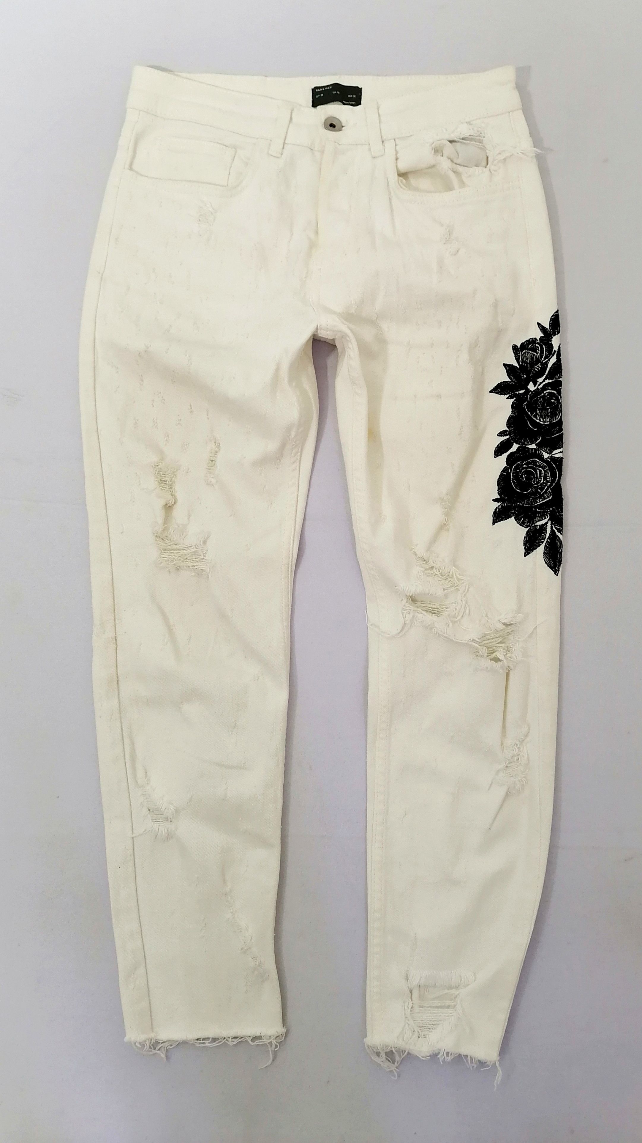 Zara Zara Man Flowers White Jeans Size US 30 / EU 46 - 1 Thumbnail