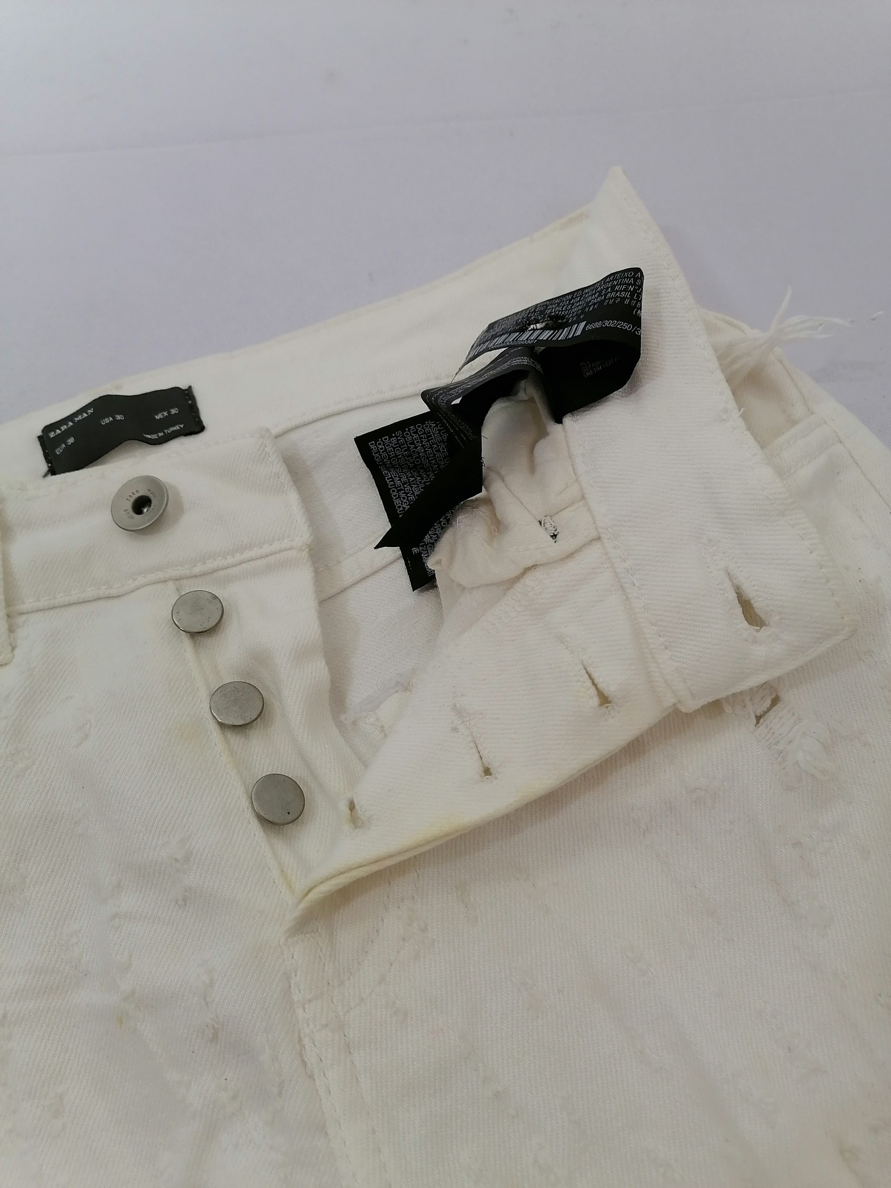 Zara Zara Man Flowers White Jeans Size US 30 / EU 46 - 5 Thumbnail