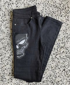 BLOOD RHINESTONE DENIM - BLACK – LIFE OF AN OUTSIDER