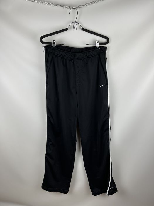 Nike Nike vintage y2k black double swoosh track pants with stripe Grailed
