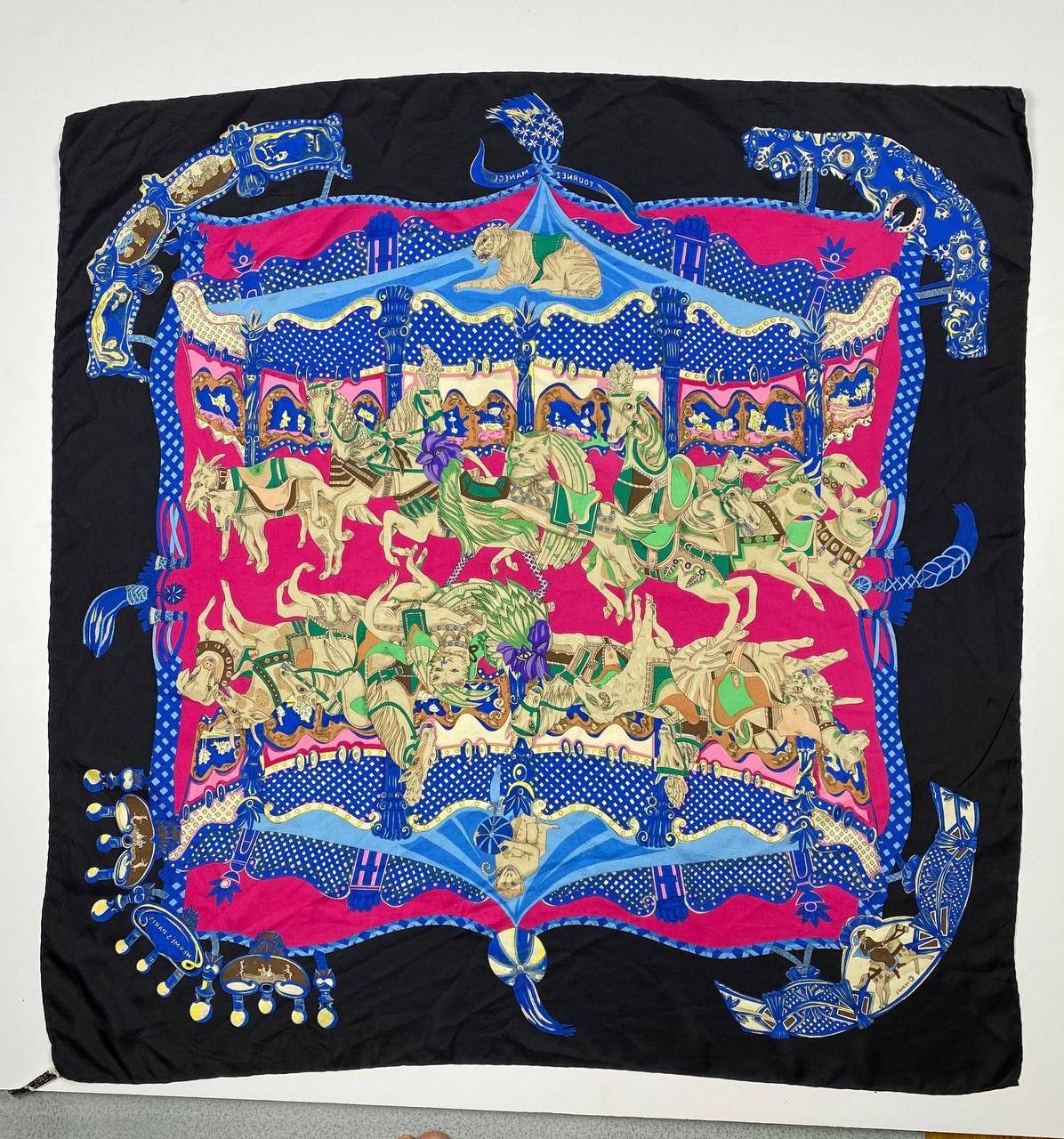 Hermes Vintage Hermes Tournez Manege Silk Scarf Size ONE SIZE - 3 Thumbnail