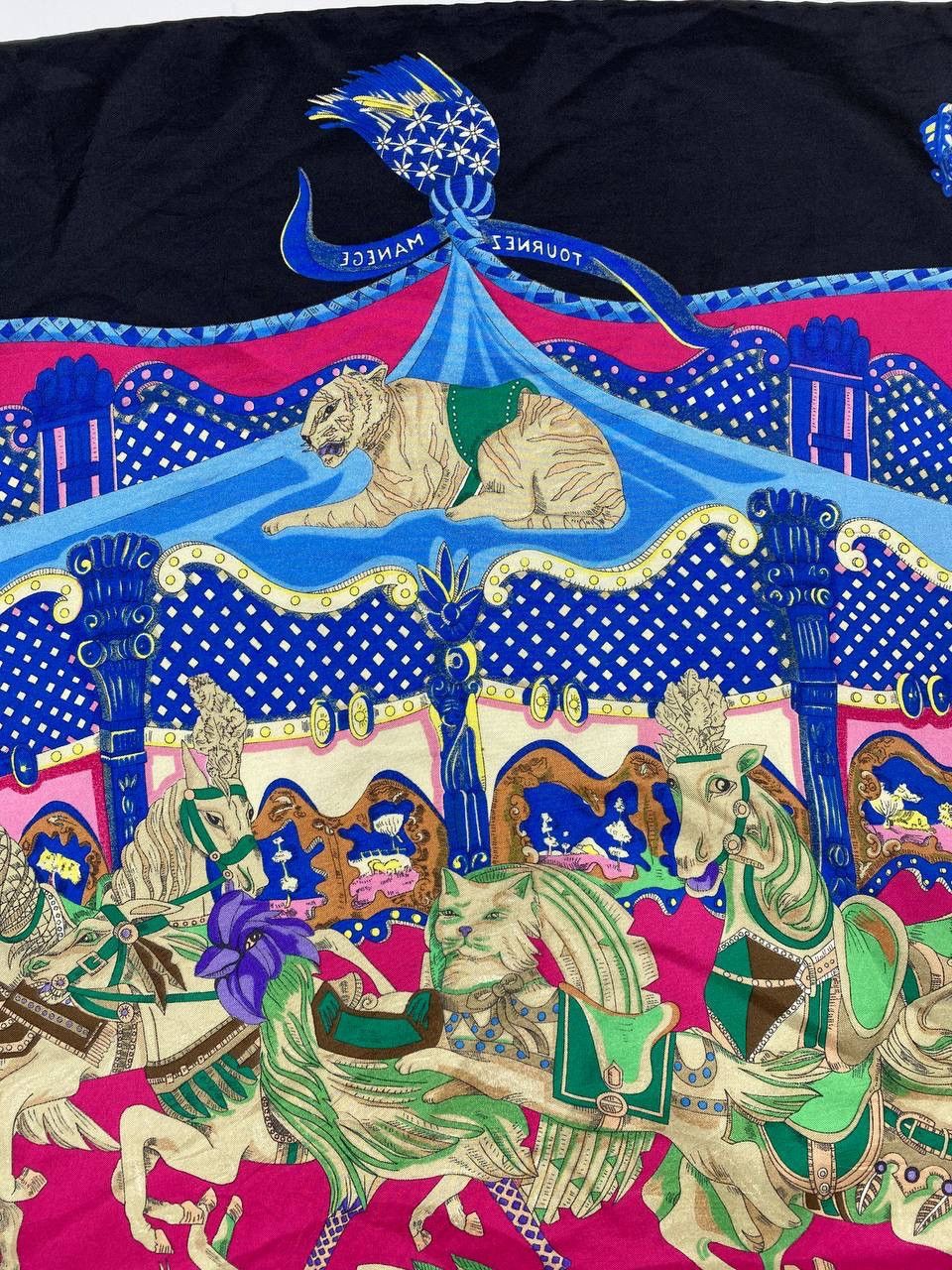 Hermes Vintage Hermes Tournez Manege Silk Scarf Size ONE SIZE - 9 Thumbnail