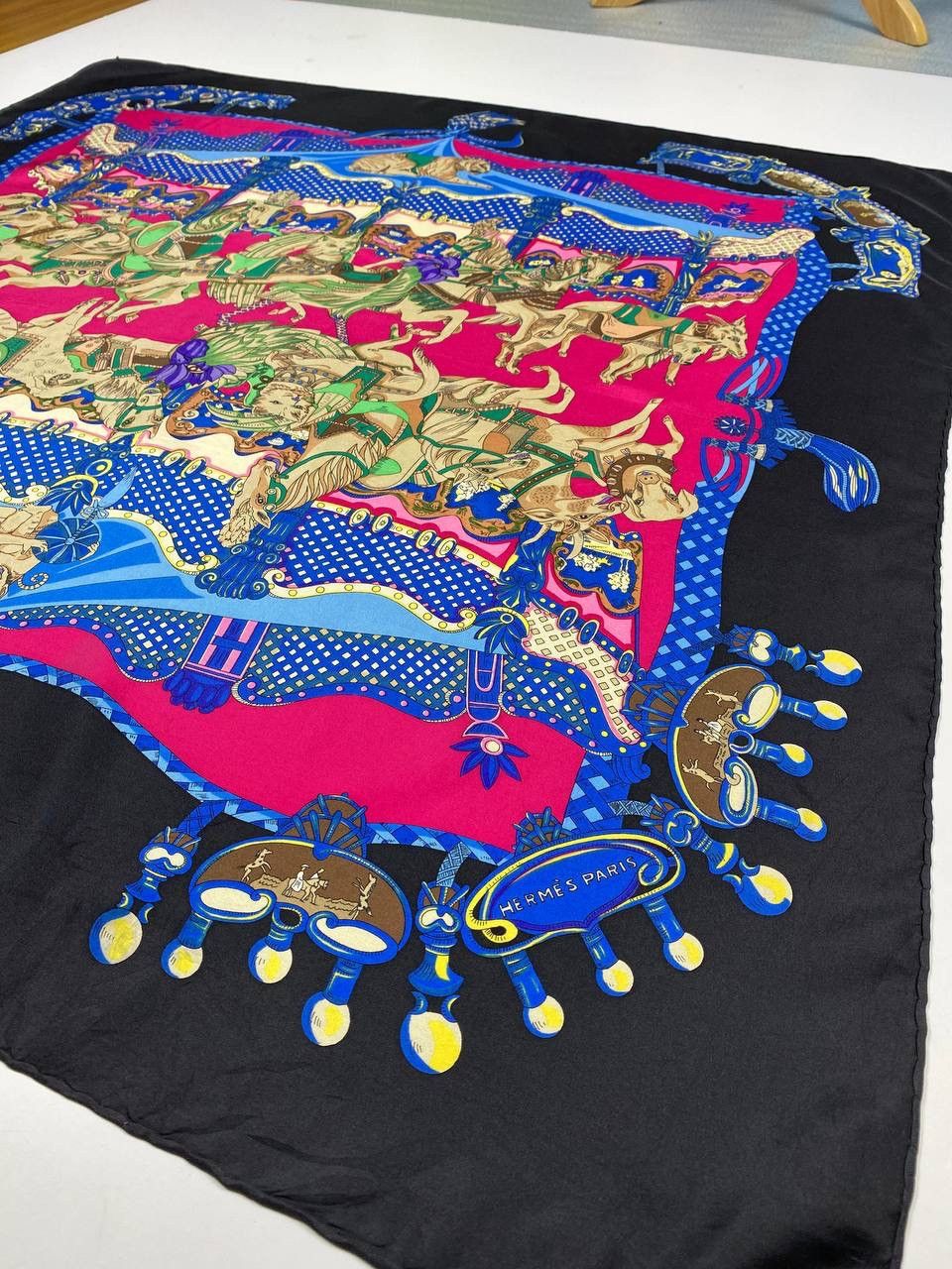 Hermes Vintage Hermes Tournez Manege Silk Scarf Size ONE SIZE - 6 Thumbnail