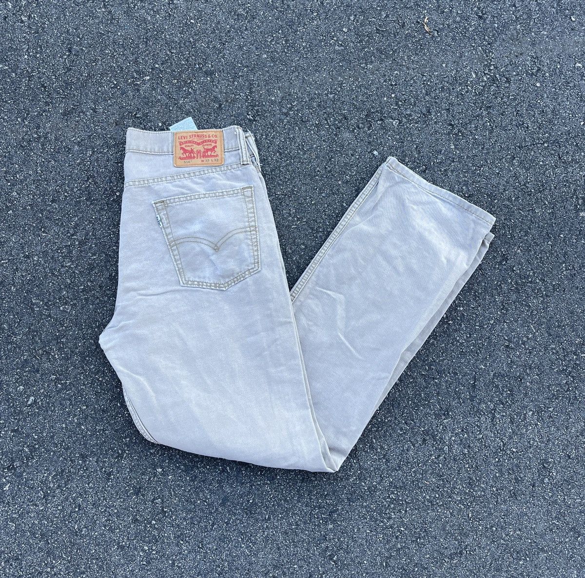 Levi's × Levi's Vintage Clothing × Vintage Levi’s 514 Creme / Khaki straight legged Jeans / Denim Size US 33 - 1 Thumbnail