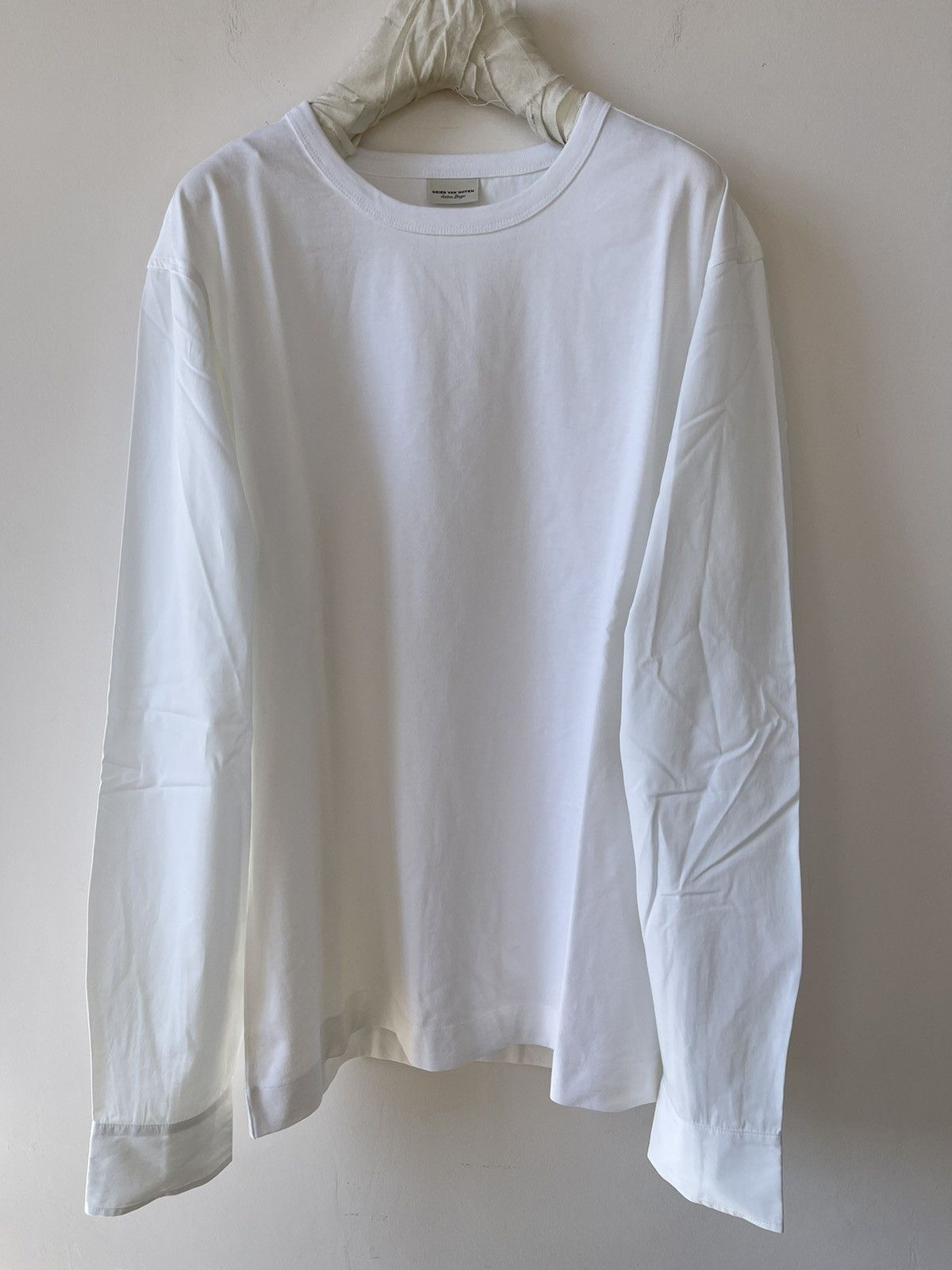 Dries Van Noten Dries Van Noten Jersey And Poplin T-shirt in White Size US XL / EU 56 / 4 - 2 Thumbnail