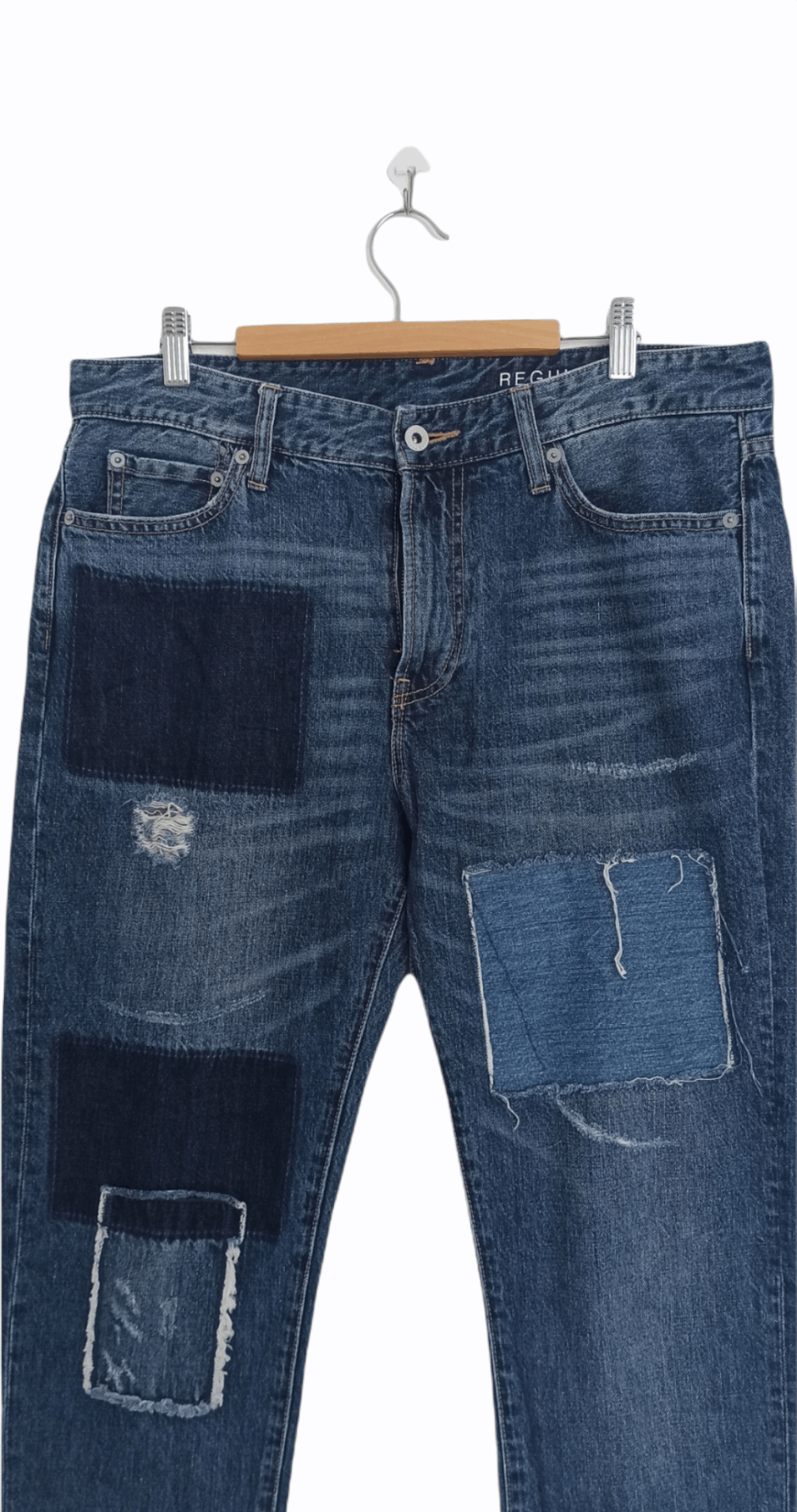 Global Work × Japanese Brand Global Work Distressed Boro Jeans Regular Fit Size US 35 - 2 Thumbnail