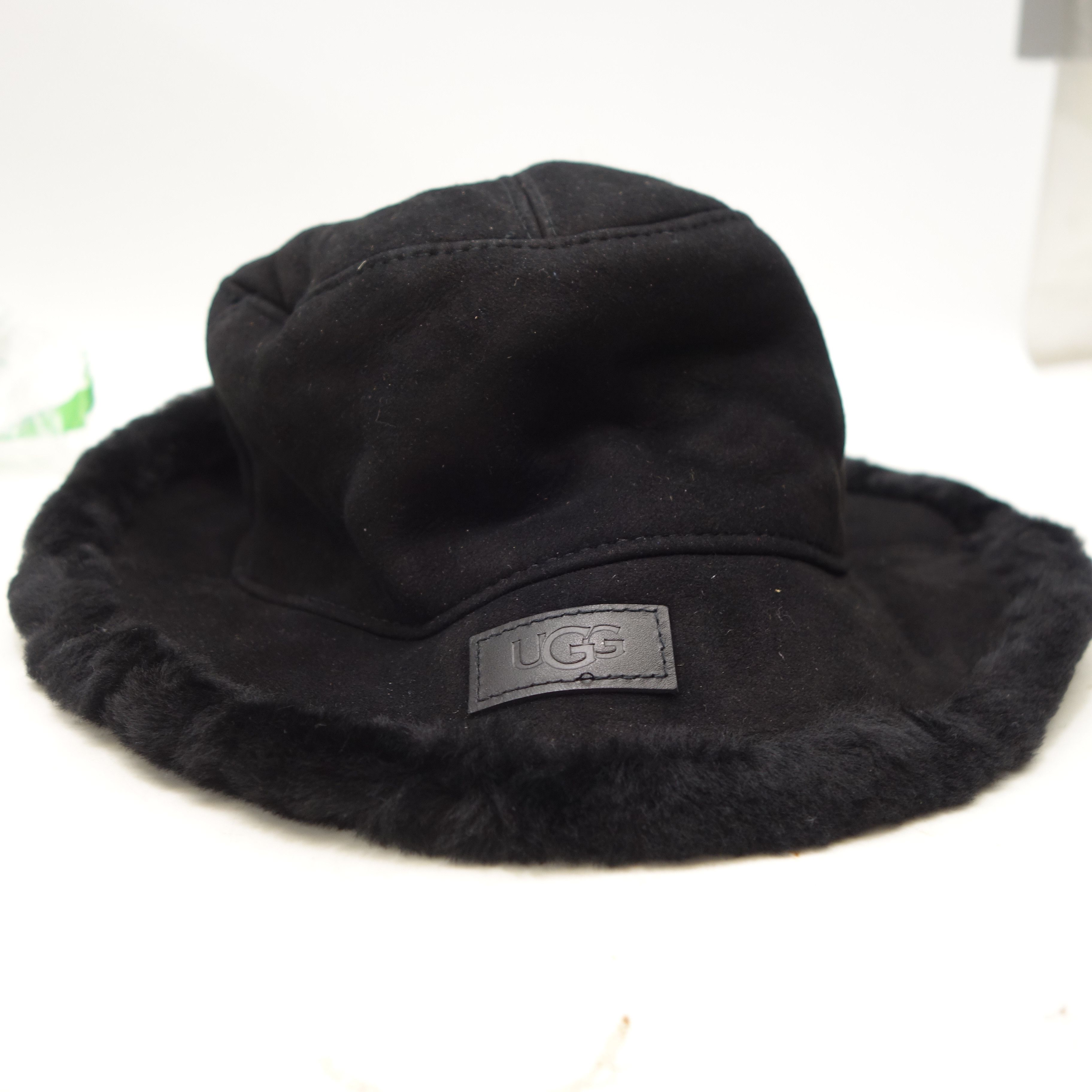 Black Sheepskin Dyed Fur Fedora Size Small/Medium