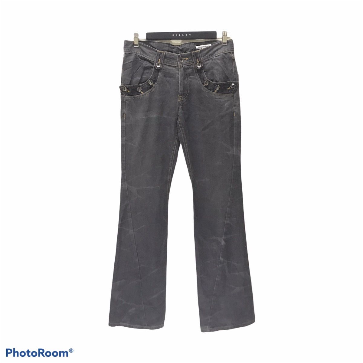Japanese Brand Semantic Design Spiral Cut Flare Jeans Studded Size US 31 - 2 Thumbnail