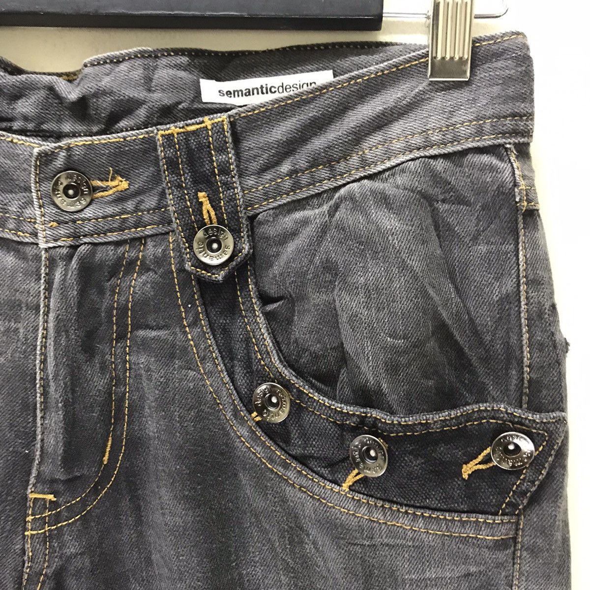 Japanese Brand Semantic Design Spiral Cut Flare Jeans Studded Size US 31 - 5 Thumbnail