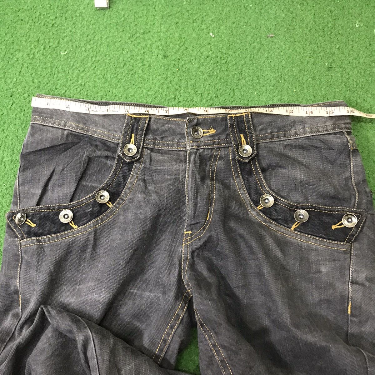 Japanese Brand Semantic Design Spiral Cut Flare Jeans Studded Size US 31 - 17 Thumbnail