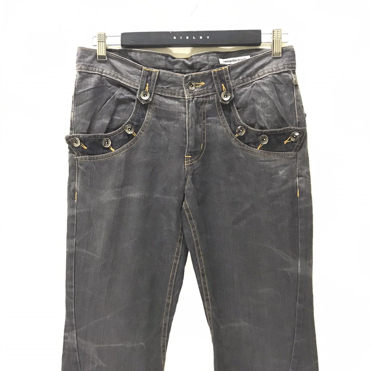 Japanese Brand Semantic Design Spiral Cut Flare Jeans Studded Size US 31 - 3 Thumbnail