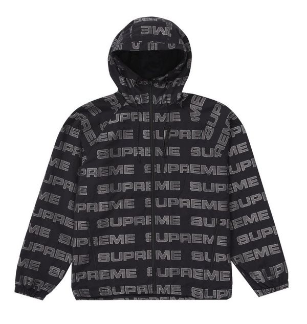 Supreme Logo Ripstop Hooded Track Jacket Black Men's - FW21 - US