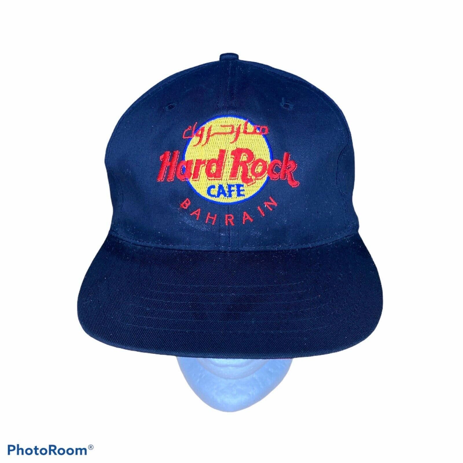 Vintage Vintage Hard Rock Café Hat 90s Bahrain Black Snap Back Truck