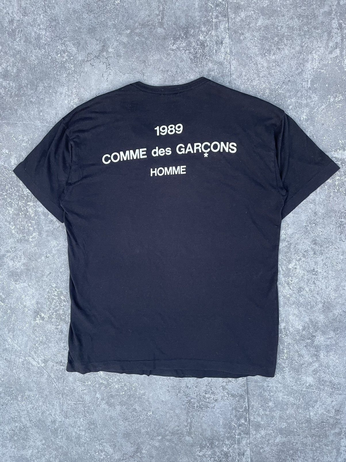 Pre-owned Comme Des Garçons 1989 Logo T-shirt Crew Staff In Black