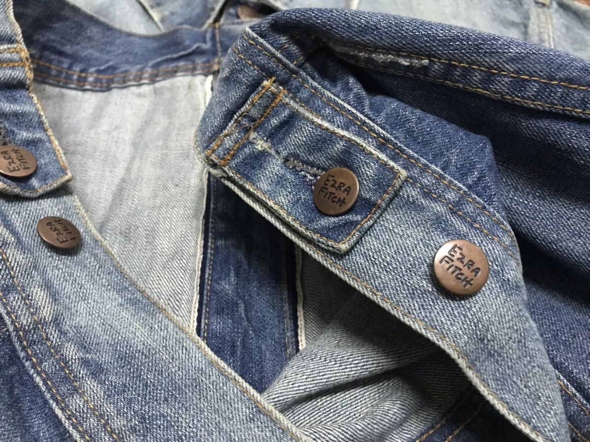 Designer × Japanese Brand EZRA FITCH SELVEDGE PAINTED DISTRESSED DENIM JACKET Size US L / EU 52-54 / 3 - 12 Thumbnail