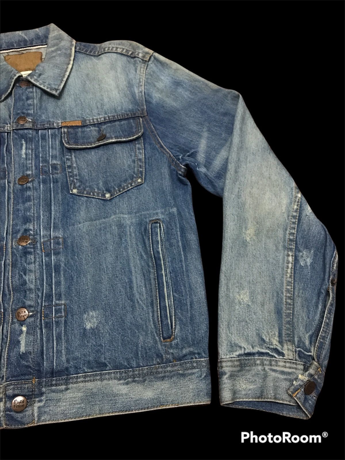 Designer × Japanese Brand EZRA FITCH SELVEDGE PAINTED DISTRESSED DENIM JACKET Size US L / EU 52-54 / 3 - 3 Thumbnail