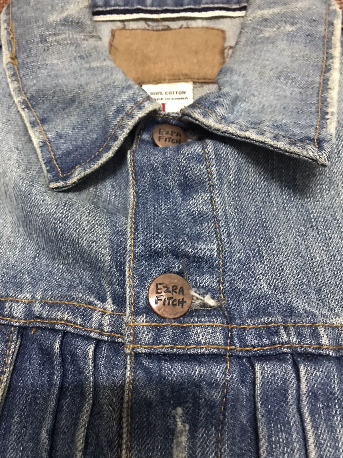 Designer × Japanese Brand EZRA FITCH SELVEDGE PAINTED DISTRESSED DENIM JACKET Size US L / EU 52-54 / 3 - 10 Thumbnail