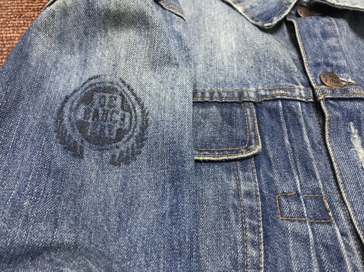 Designer × Japanese Brand EZRA FITCH SELVEDGE PAINTED DISTRESSED DENIM JACKET Size US L / EU 52-54 / 3 - 7 Thumbnail